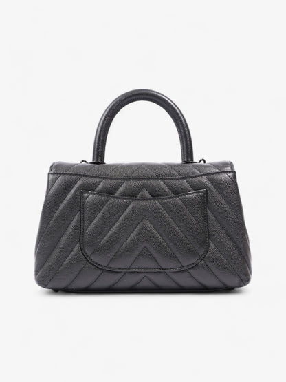 Chanel Coco Top Handle So Black Caviar Leather Small