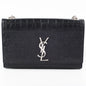 Saint Laurent Medium Black Croc Kate Crossbody Bag