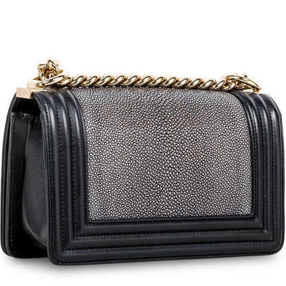 Chanel Boy Bag Lambskin Black Shoulder Bag Style 71