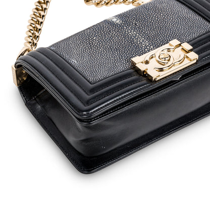 Chanel Boy Bag Lambskin Black Shoulder Bag Style 71