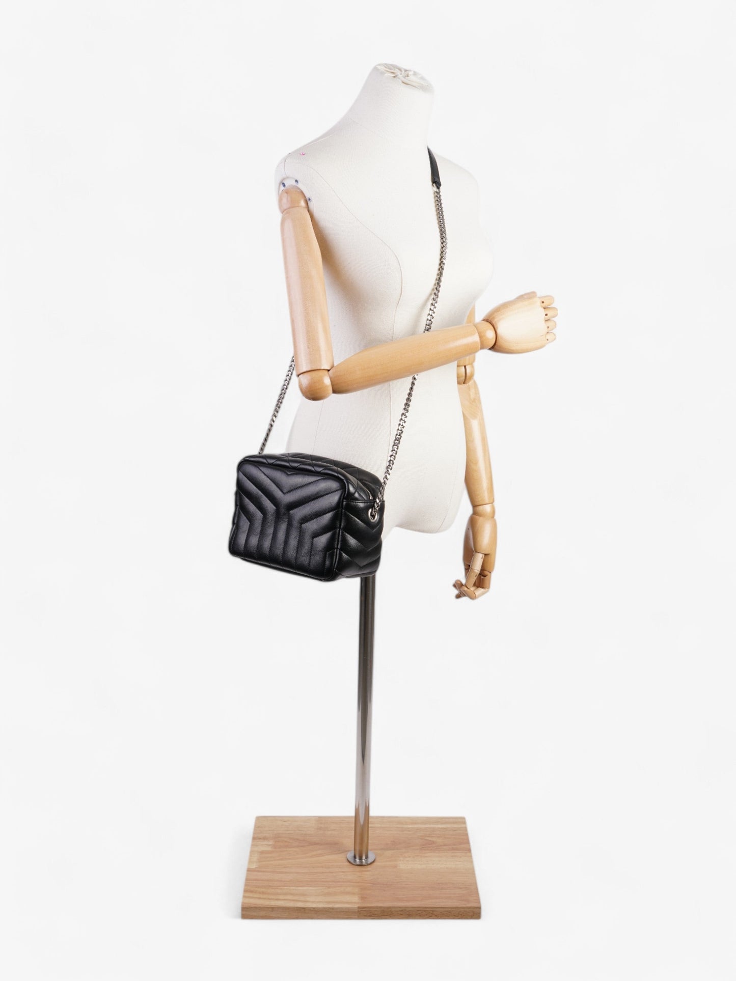 Saint Laurent Loulou Bowling Bag Black Calfskin Leather Small