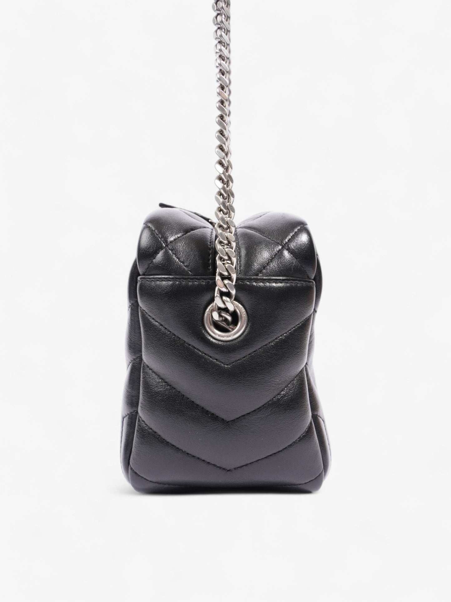 Saint Laurent Loulou Bowling Bag Black Calfskin Leather Small
