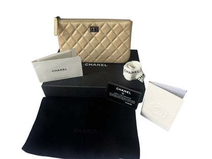 Chanel Calfskin Quilted Clutch