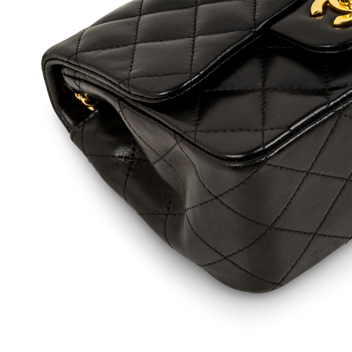 Chanel Classic Flap Lambskin Black Shoulder Bag Style 243