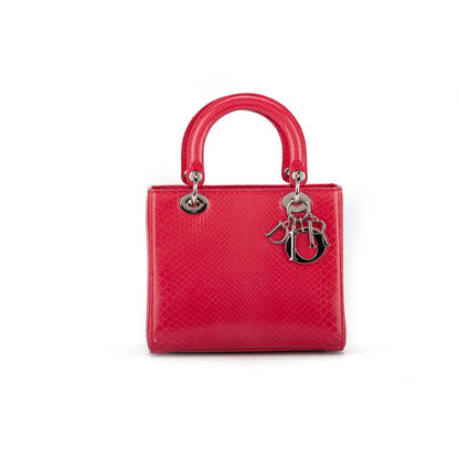 CHRISTIAN DIOR LARGE LADY DIOR PYTHON BAG