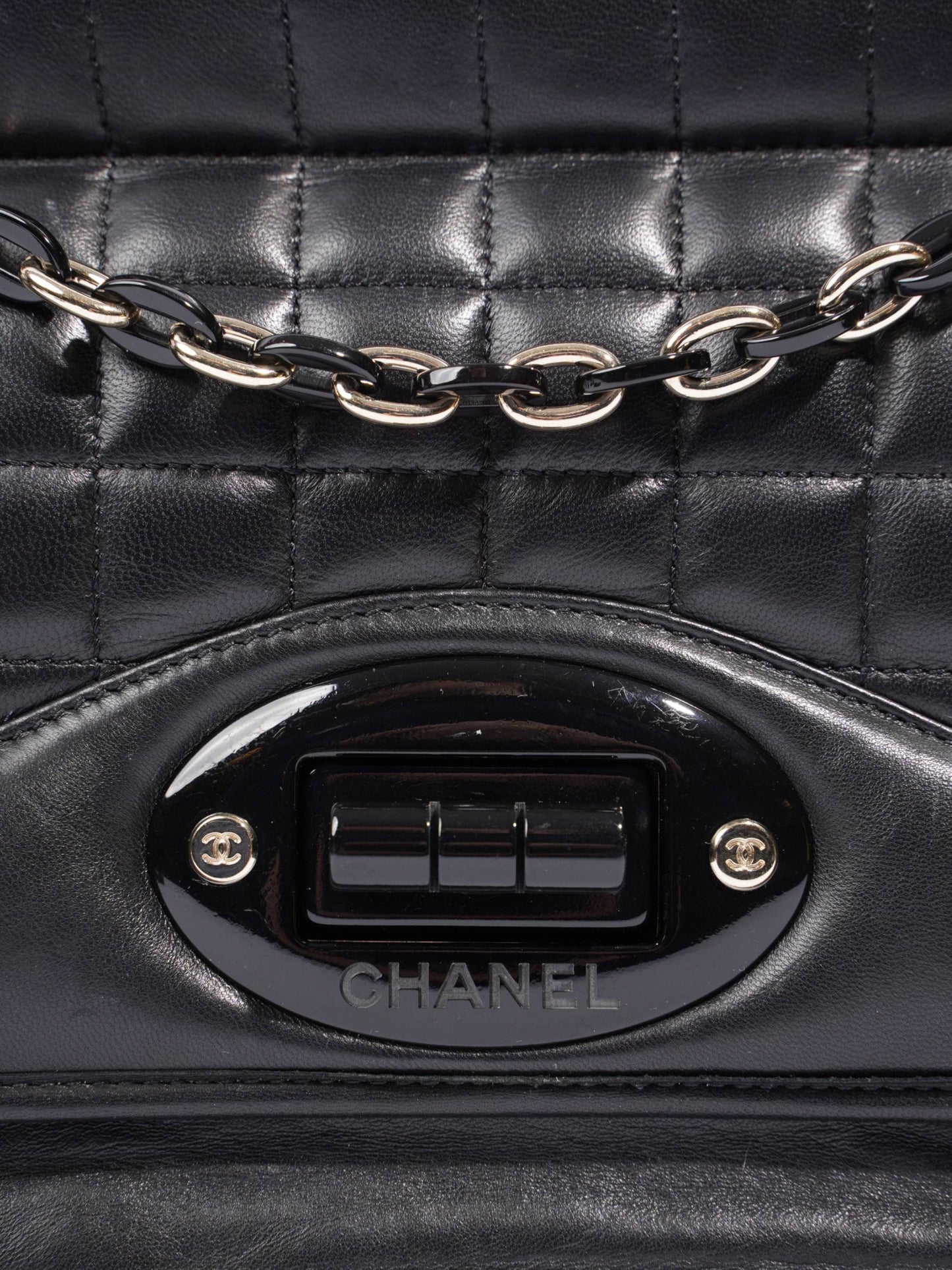Chanel Chain Flap Black Leather