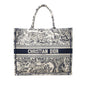 Blue Dior Large Canvas Embroidered Dioriviera Toile De Jouy Book Tote
