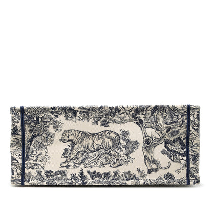 Blue Dior Large Canvas Embroidered Dioriviera Toile De Jouy Book Tote