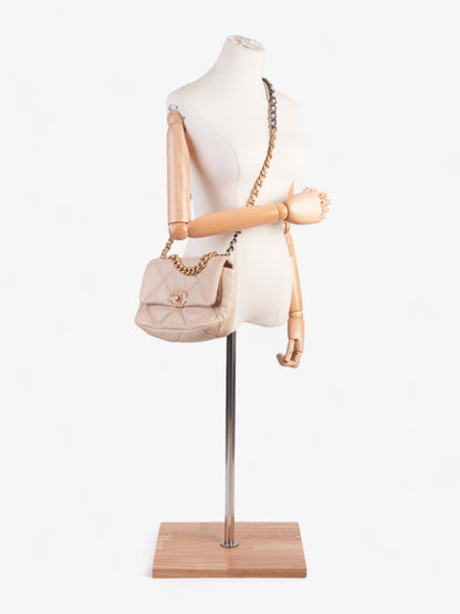 Chanel 19 Flap Beige Lambskin Leather Medium