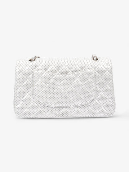 Chanel Classic Double Flap Silver Calfskin Leather Medium