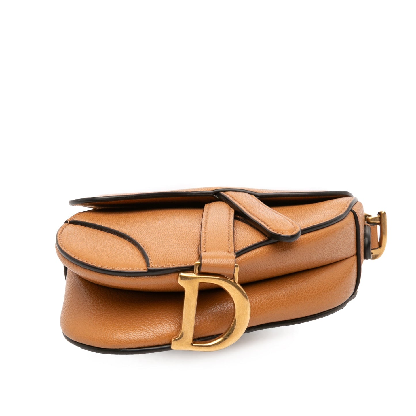 Brown Dior Micro Goatskin Saddle Bag Satchel