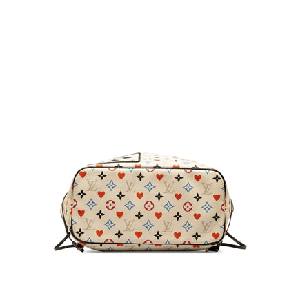 Beige Louis Vuitton Monogram Game On Neverfull MM Tote Bag