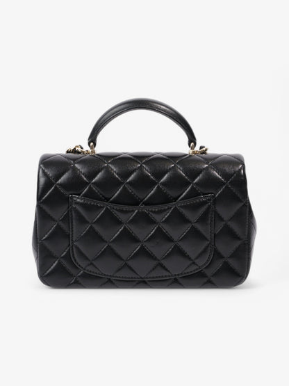 Chanel Rectangular Top Handle Bag Black Lambskin Leather Mini