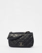Chanel Black Leather Crossbody Messenger Bag with Gunmetal Hardware