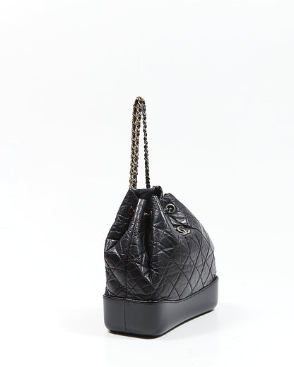 Chanel Black Quilted Lambskin Gabrielle Chain Backpack