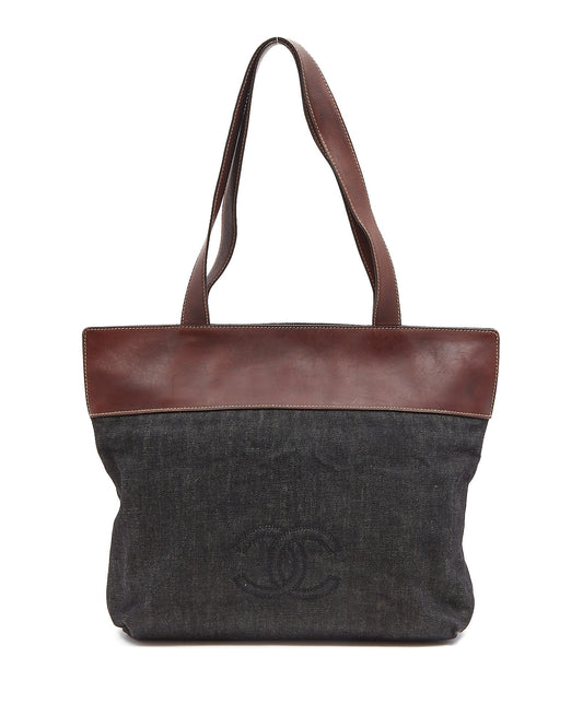 Chanel Brown Leather and CC Tote Bag