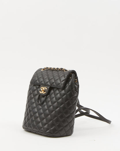 Chanel Black Lambskin Quilted Urban Spirit Backpack