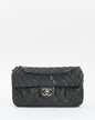 Chanel Black Quilted Iridescent Leather East West Single Flap Bag