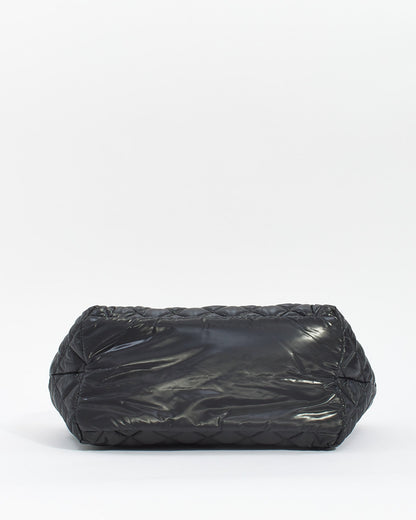 Chanel Black Nylon Quilted Coco Cocoon Reversible Small Tote