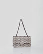 Chanel Black/White Tweed Fabric Classic Double Flap Bag