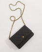 Chanel WOC Caviar Leather Black Gold Chain Crossbody Style