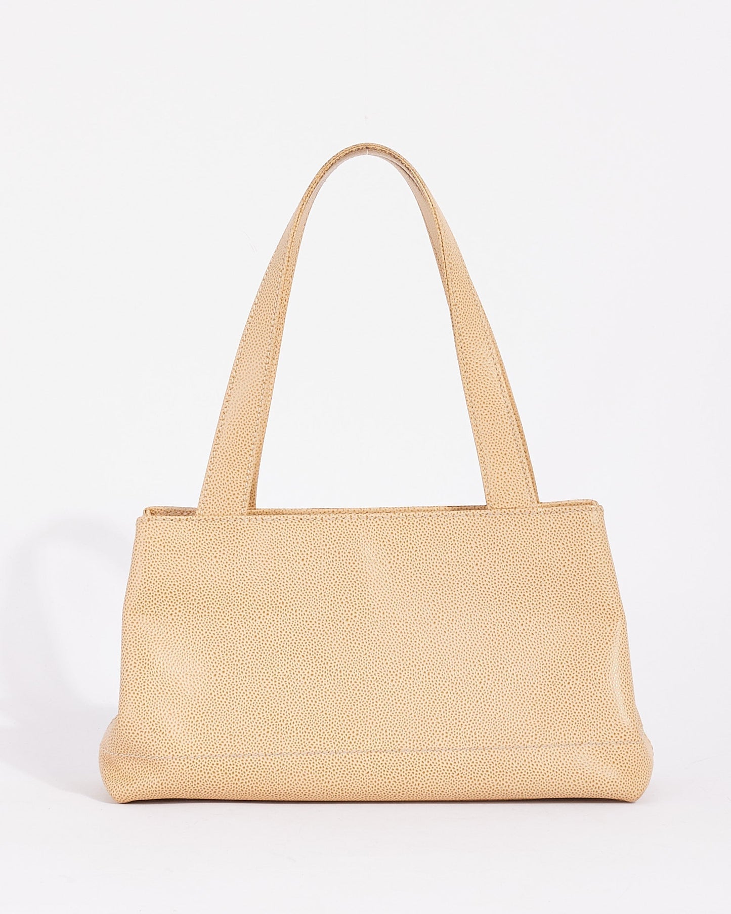 Chanel Beige Caviar Leather CC Logo Tote