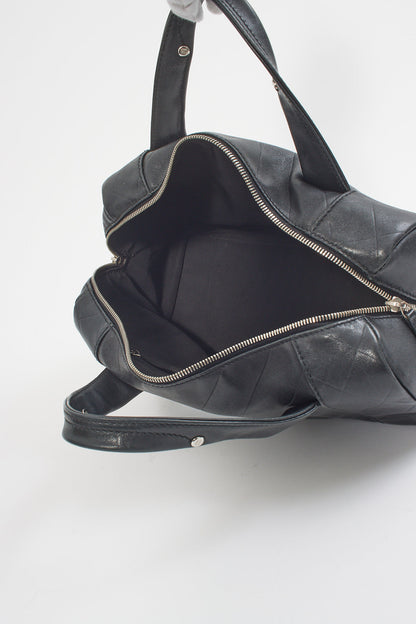 Chanel Black Lambskin Leather Bowler Bag
