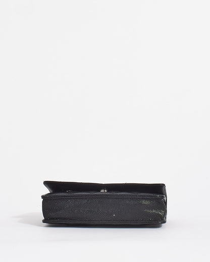 Chanel Black Caviar Leather Quilted Wallet on Chain Bag SHW