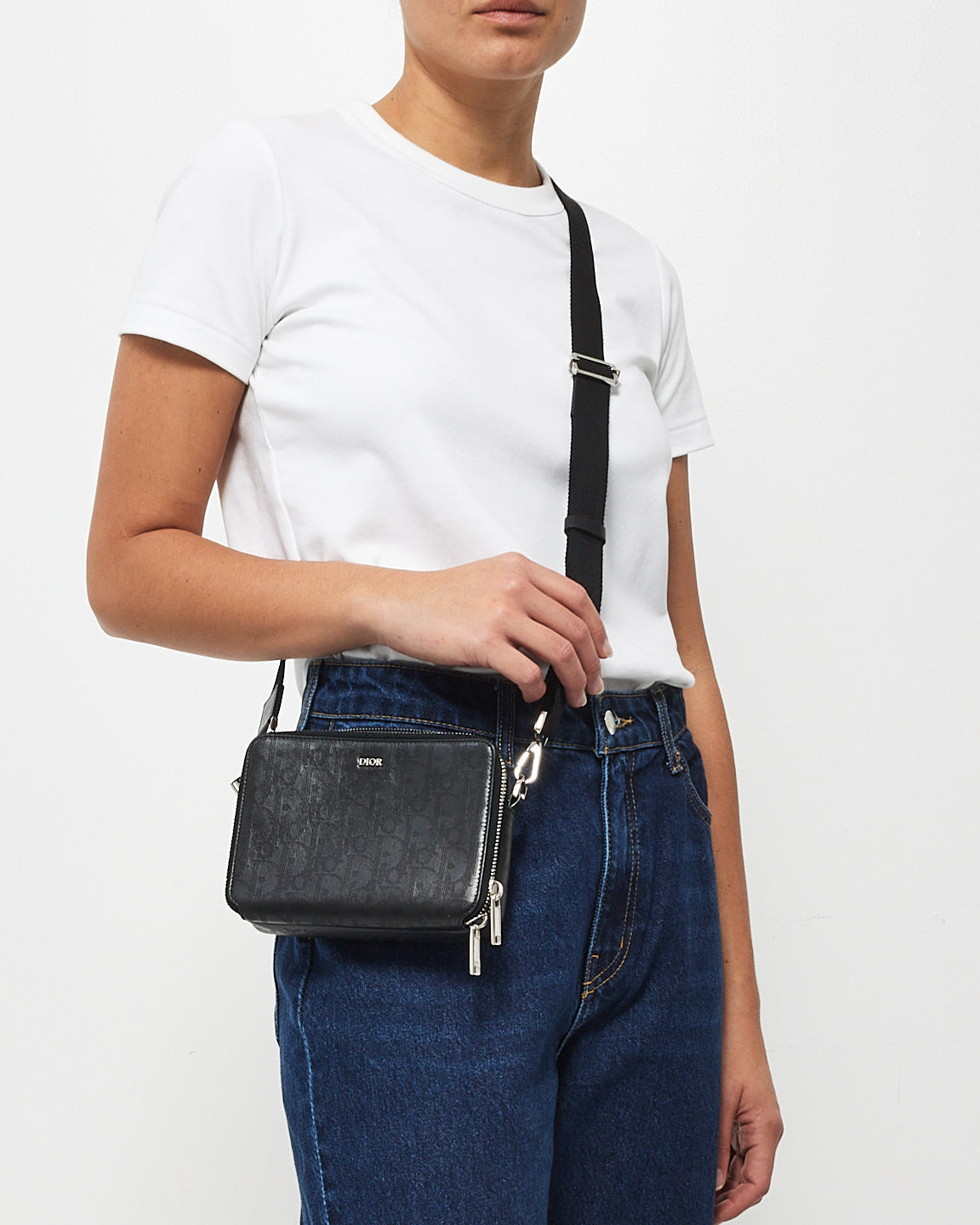 Dior Leather Canvas Crossbody Bag
