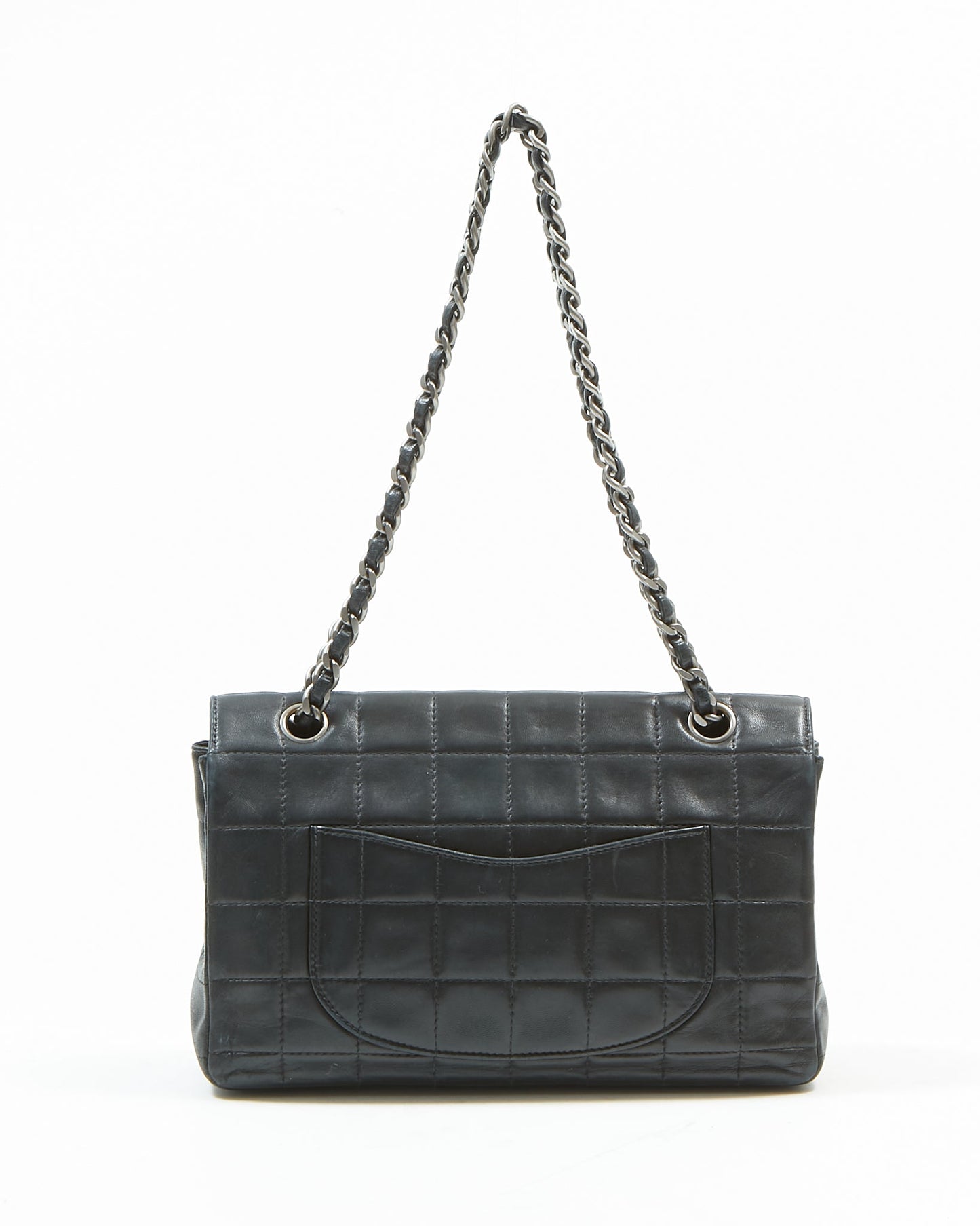 Chanel Black Lambskin Chocolate Bar Single Flap Bag