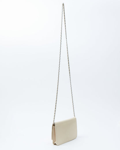 Chanel Beige CC Timeless Caviar Wallet On Chain