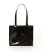 Chanel Black Patent Logo Small Square Shoulder Bag
