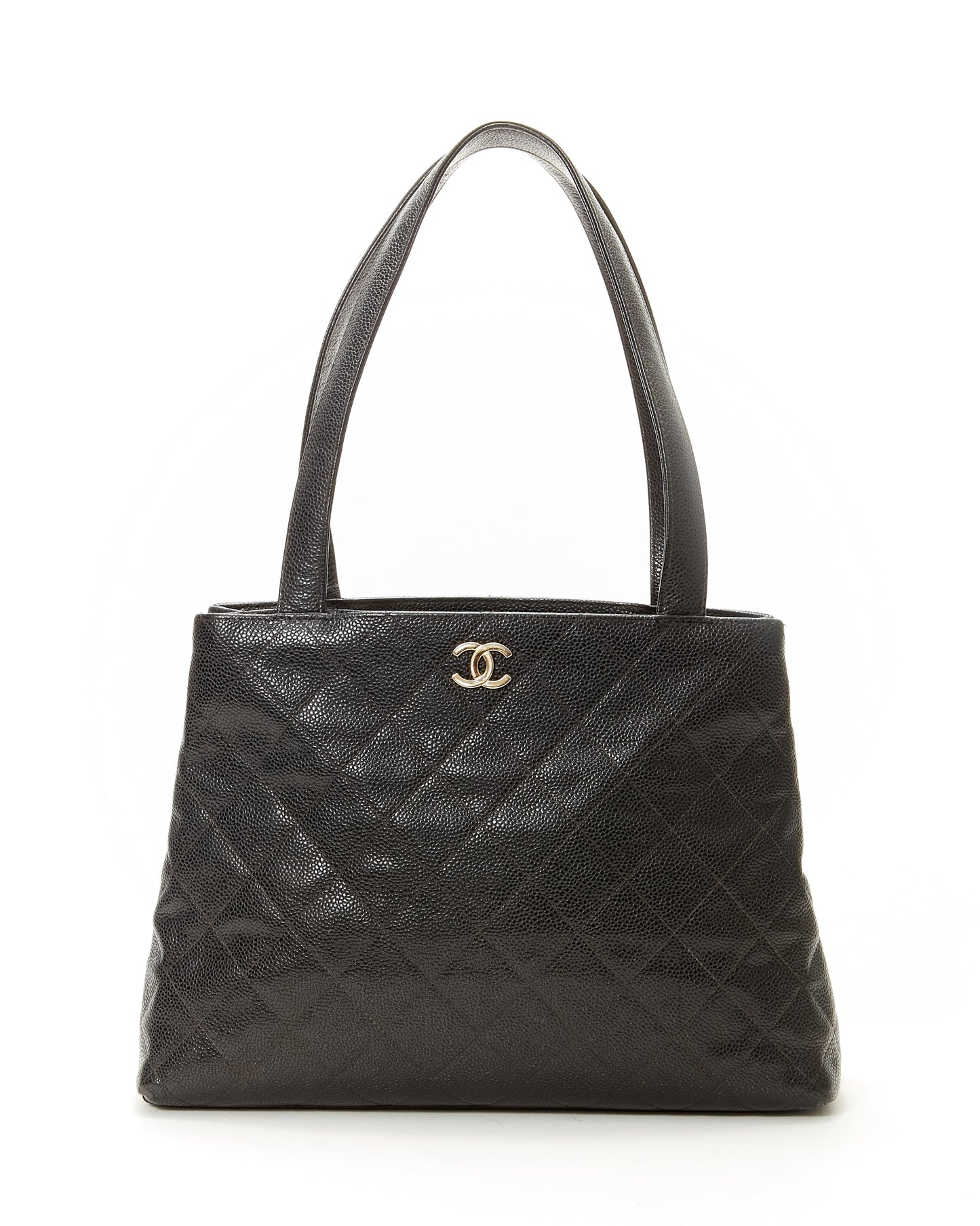 Chanel Black Caviar Quilted Tote Bag