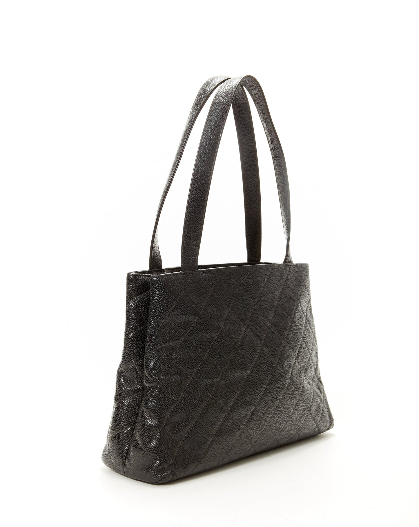 Chanel Black Caviar Quilted Tote Bag
