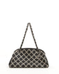 Chanel Black/White Tweed Patent Leather Bowling Shoulder Bag