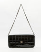 Chanel Black Patent Chocolate Bar Chain Shoulder Bag