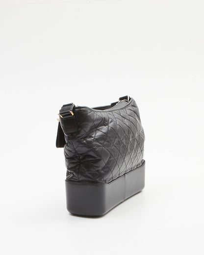 Chanel Black Aged Calfskin Large Hobo Gabrielle Bag