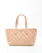 Chanel Beige Lambskin Leather CC Wild Stitch Tote Bag + Pochette