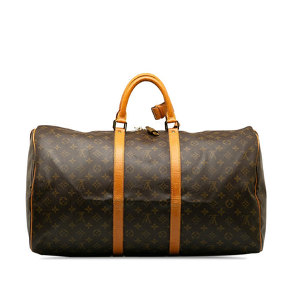 Brown Louis Vuitton Monogram Keepall 55 Travel Bag