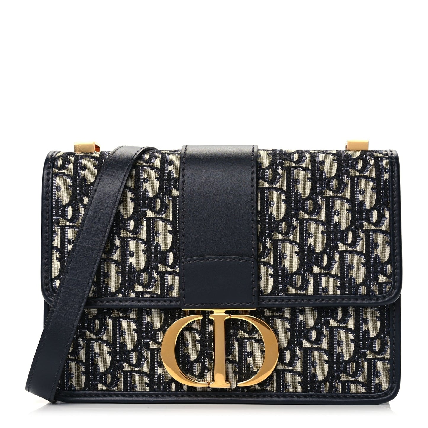 Christian Dior Oblique 30 Montaigne Flap Bag Blue