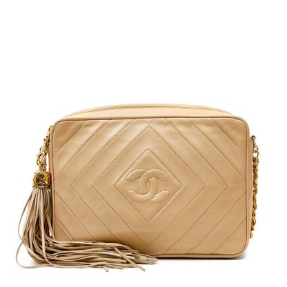 Chanel Quilted Leather Beige Crossbody Style