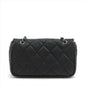 Chanel Matelasse Chain Shoulder Bag Half Shoulder Coco Mark Cotton Black Silver Hardware