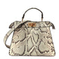 Fendi Snakeskin Shiny Nappa Small Peekaboo I SEE U Beige