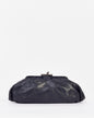 Chanel Black Leather Pouch Logo Clutch