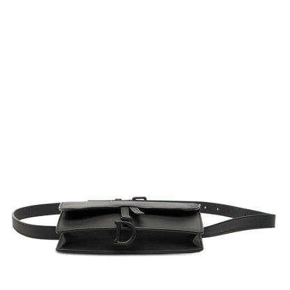 Black Dior Ultramatte Saddle Belt Bag