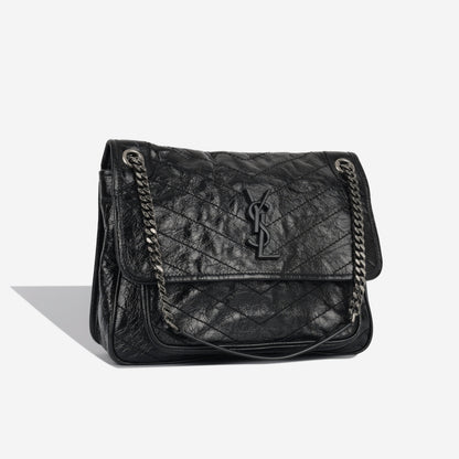Saint Laurent Niki Calfskin Black Shoulder Bag Calfskin