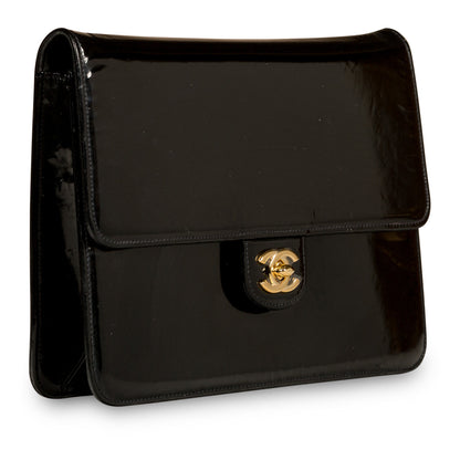 Chanel Classic Clutch On Chain - Patent Black