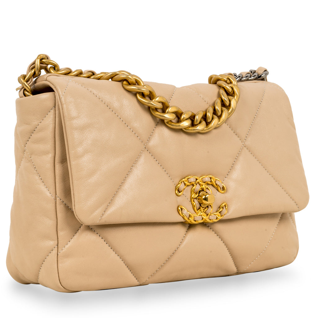 Chanel Chanel 19 Lambskin Gold Shoulder Bag Style 28
