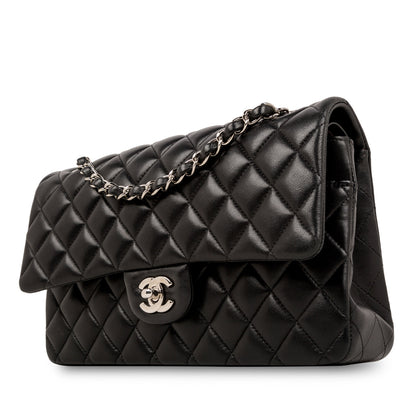 Chanel Classic Flap Lambskin Black Shoulder Bag Style 123