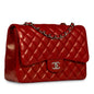 Chanel Classic Flap Lambskin Silver Shoulder Bag Style 12